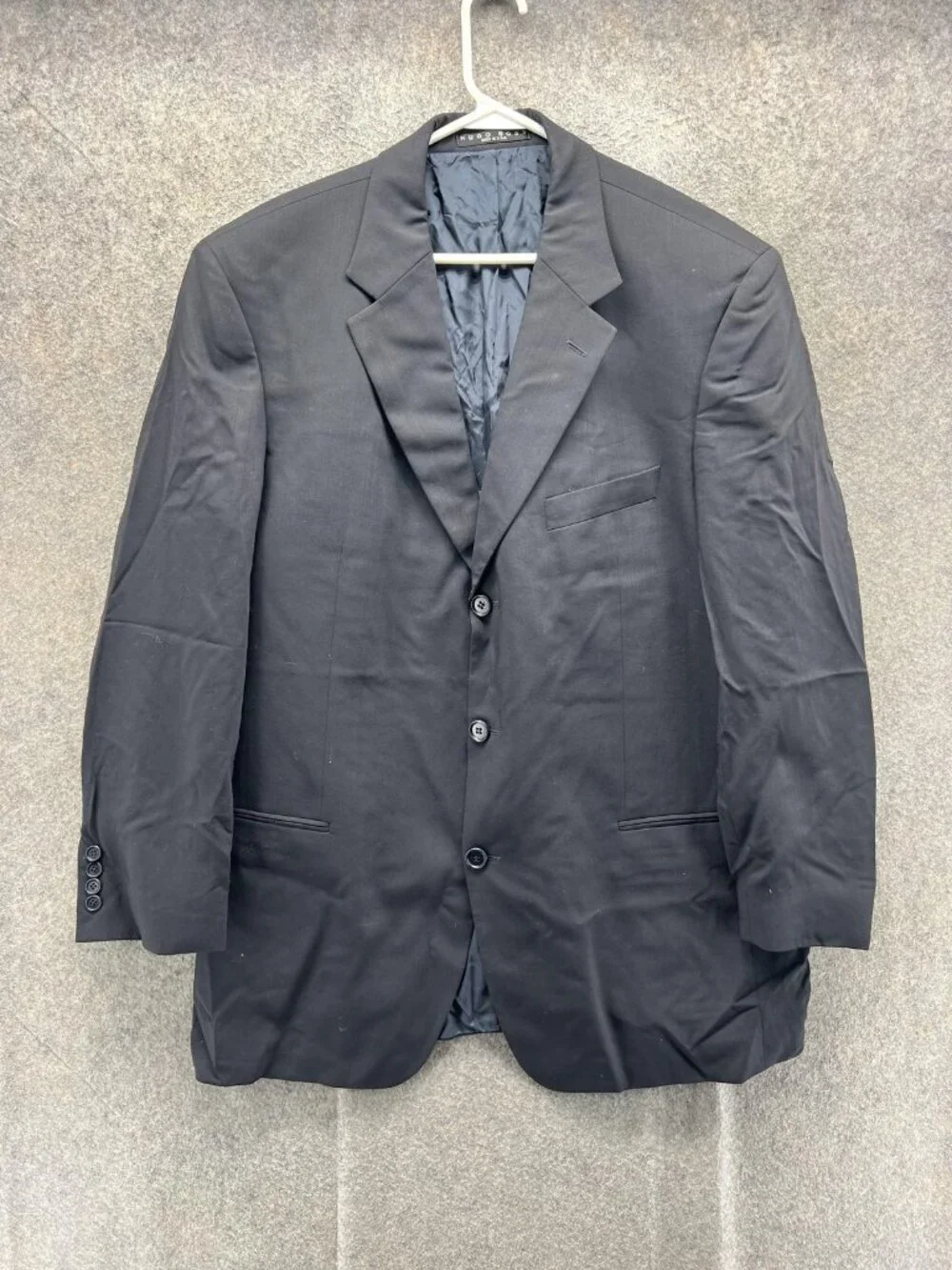 Hugo Boss Blazer Mens 46R Black Wool Solid Sport Coat Jacket USA Einstein Sigma